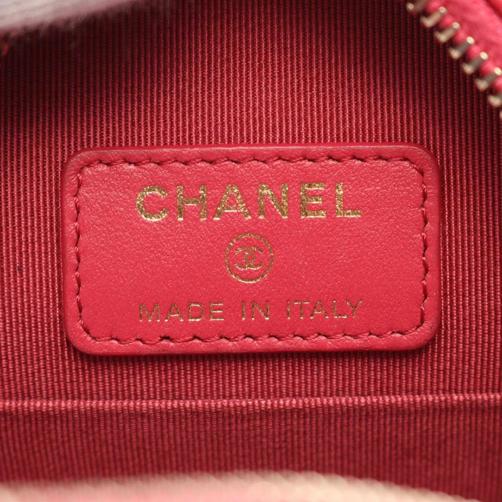 CHANEL Matelasse Round Mini Shoulder Bag Calfskin (Cowhide) Women's Red - Picture 5 of 10